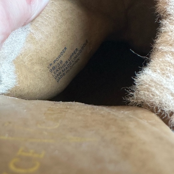 Vince Camuto Tan Shearling Clog Wedges - Picture 4 of 4